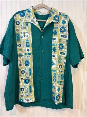 REGALIA BBB BING BANG BOOMERANG RETRO PRINT BUTTONDOWN XL